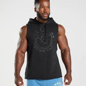 Gymshark Mens LEGACY DROP ARM HOODIE Black XL